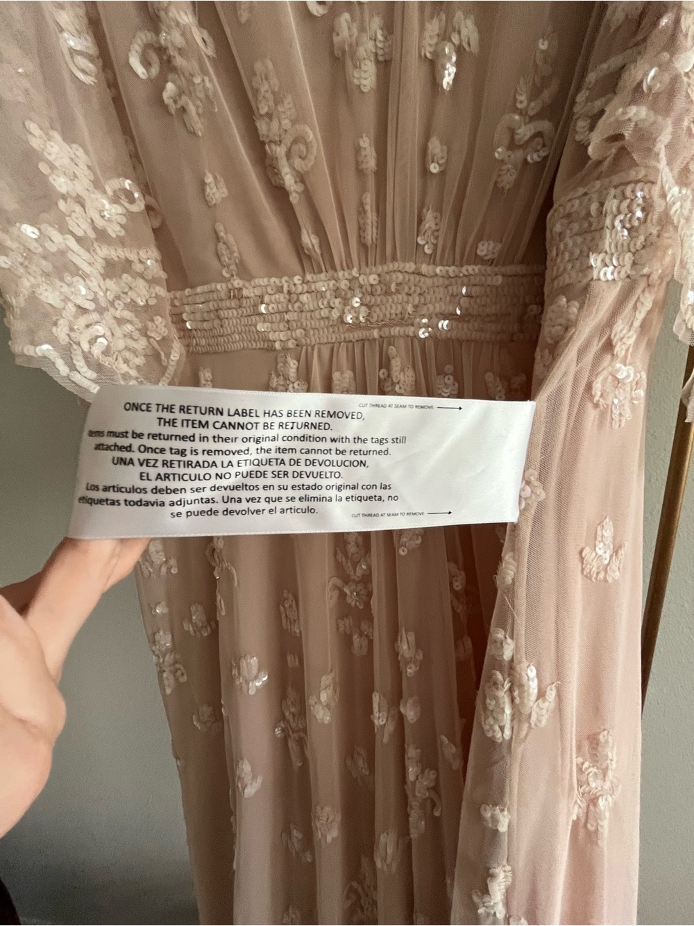 Mac Duggal Embroidered Blush Pink Maxi Dress - Picture 2 of 5